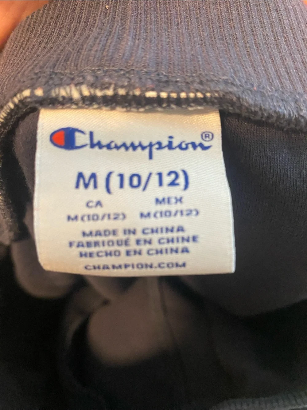 Champion Boys Navy Jogger Pants with White-Trim Zipper Pockets